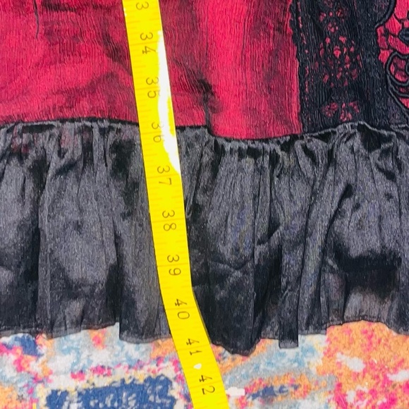 ZARA Women black and burgundy dress - Picture 7 of 8